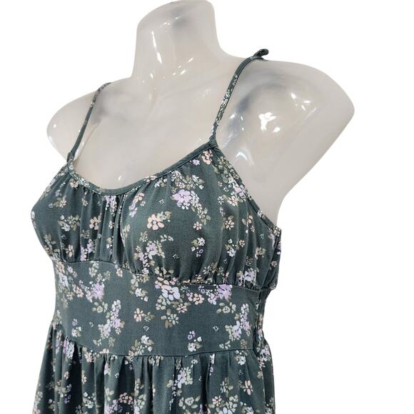 Arizona Jean Co. Floral Tie Strap Smocked Jumpsuit With Pocket Gray Size Small - Picture 3 of 9